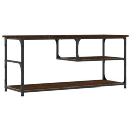 Walplus Tv Cabinet Brown Oak 103X38X46.5 Cm Engineered Wood And Steel - thumbnail 6