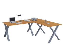 Vcm Desk Lona Silver / Beech H. 76 X W. 130 X D. 130 Cm