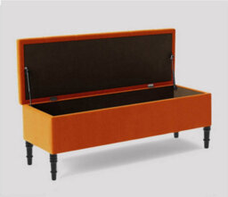 150Cm Swiss Chesterfield Ottoman Storage Bench- Plush Velvet Shoe Bench - Burnt Orange Upholstery Footstool With Storage - thumbnail 2