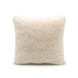 Homescapes Festive Faux Fur Cushion Embroidered Holiday Greeting, 45 X 45 Cm - thumbnail 3