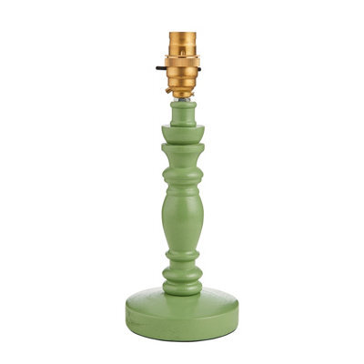 Loops Stylish Satin Cotswold Green Table Lamp Base With Brass Accent - image 1