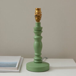 Loops Stylish Satin Cotswold Green Table Lamp Base With Brass Accent - thumbnail 2