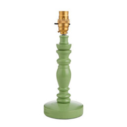 Loops Stylish Satin Cotswold Green Table Lamp Base With Brass Accent