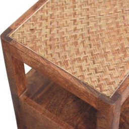 Artisan Furniture Solid Wood The Caldera Bedside Stand, 1-Drawer, 1 Shelf, Brown - thumbnail 7