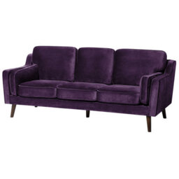 Beliani Sofa 3 Seater Lokka Velvet Purple - thumbnail 4