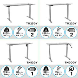 Duronic Tm23 Bk Sit Stand Desk Frame, Height Adjustable, Memory Function, Electric Dual Motor/3 Stage - Base Frame Only - Black - thumbnail 7