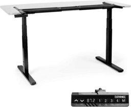Duronic Tm23 Bk Sit Stand Desk Frame, Height Adjustable, Memory Function, Electric Dual Motor/3 Stage - Base Frame Only - Black - thumbnail 1