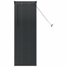 Berkfield Modern Window Blind With Curtains Manual Black Aluminium