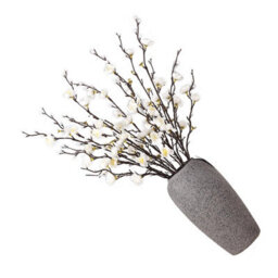 Realistic Silk Artificial Plum Arrangement, Spring Flower Spray For Wedding And Home (White) - thumbnail 3