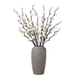 Realistic Silk Artificial Plum Arrangement, Spring Flower Spray For Wedding And Home (White) - thumbnail 6