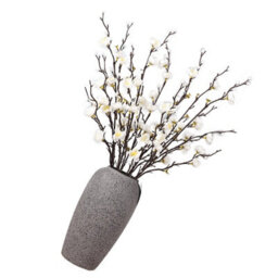 Realistic Silk Artificial Plum Arrangement, Spring Flower Spray For Wedding And Home (White) - thumbnail 1