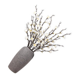 Realistic Silk Artificial Plum Arrangement, Spring Flower Spray For Wedding And Home (White) - thumbnail 5