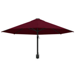 Berkfield Wall-Mounted Parasol With Metal Pole 300 Cm Burgundy - thumbnail 4