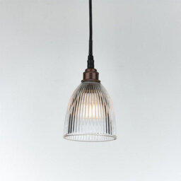 Old School Electric Elongated Prismatic Pendant Light : Bathroom Version - Dark Bronze, Small : 13.5Cm
