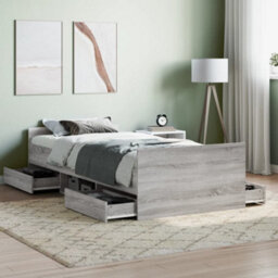 Berkfield Bed Frame With Headboard And Footboard Grey Sonoma 90X200 Cm