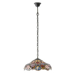 Luminosa Lighting Luminosa Sullivan 1 Light Medium Ceiling Pendant Dark Bronze, Tiffany Glass, E27 - thumbnail 2