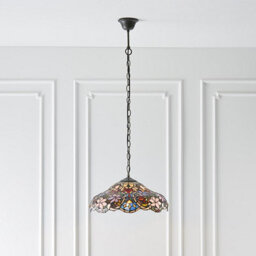 Luminosa Lighting Luminosa Sullivan 1 Light Medium Ceiling Pendant Dark Bronze, Tiffany Glass, E27 - thumbnail 3