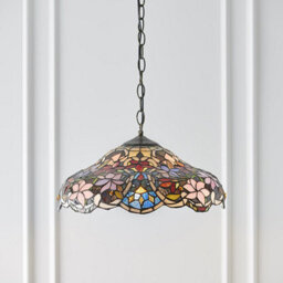 Luminosa Lighting Luminosa Sullivan 1 Light Medium Ceiling Pendant Dark Bronze, Tiffany Glass, E27 - thumbnail 4