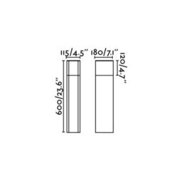 Luminosa Lighting Luminosa Datna 1 Light Outdoor Short Bollard Light White, Dark Grey Ip44, E27 - thumbnail 3