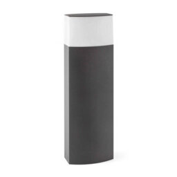 Luminosa Lighting Luminosa Datna 1 Light Outdoor Short Bollard Light White, Dark Grey Ip44, E27 - thumbnail 1