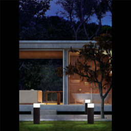 Luminosa Lighting Luminosa Datna 1 Light Outdoor Short Bollard Light White, Dark Grey Ip44, E27 - thumbnail 2