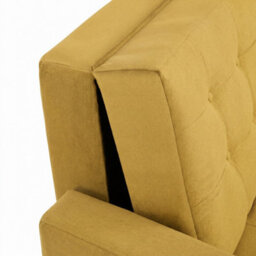 Sofa Bed With Sleeping Function Viva Lux Iii Yellow Wooden Frame And Wavy Springs Freestanding Compact Settee For Guest Room - thumbnail 5