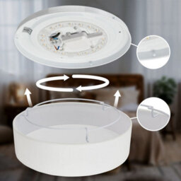 Briloner Mains-Powered Led White Fabric Shade Ceiling Light (Dia)30Cm - thumbnail 8