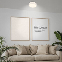Briloner Mains-Powered Led White Fabric Shade Ceiling Light (Dia)30Cm - thumbnail 7