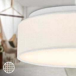 Briloner Mains-Powered Led White Fabric Shade Ceiling Light (Dia)30Cm - thumbnail 3