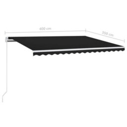 Berkfield Manual Retractable Awning 400X350 Cm Anthracite - thumbnail 7