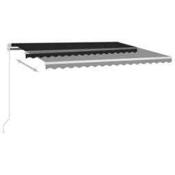 Berkfield Manual Retractable Awning 400X350 Cm Anthracite - thumbnail 4
