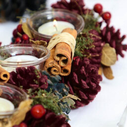 Dibor Cinnamon Pine Trio Tealight Xmas Decoration Centrepiece Christmas Décor Candle Holder - thumbnail 4