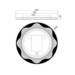 Royal Bathrooms Venice 800 X 800mm Brass Round Frontlit Led Illuminated Bathroom Mirror Framed With Touch Sensor & Anti-Fog - thumbnail 9