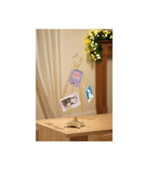 Premier Decorations Limited Christmas Tree Greetings Card Holder Metal Gold Tree Shape Holds 80 Cards 50Cm - thumbnail 2