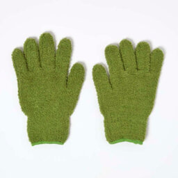 Homescapes Microfibre Dusting Gloves For Artificial Plants, Green - thumbnail 2