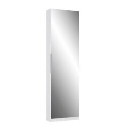 FurniComp LTD Furnicomp Reflex White Tall Mirrored Shoe Cabinet - thumbnail 3
