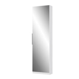 FurniComp LTD Furnicomp Reflex White Tall Mirrored Shoe Cabinet - thumbnail 4