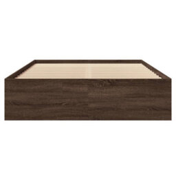 Berkfield Bed Frame Without Mattress Brown Oak 120X190 Cm Small Double Engineered Wood - thumbnail 5