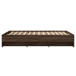 Berkfield Bed Frame Without Mattress Brown Oak 120X190 Cm Small Double Engineered Wood - thumbnail 6