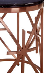 Orsina Elegant Black Marble And Rose Gold Side Table, Premium Modern Side Table For Livingroom, Marble Top Table - thumbnail 4