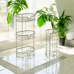 Showerdrape Dante Sage Green Freestanding Floor Caddy And Toilet Roll Holder