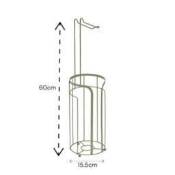 Showerdrape Dante Sage Green Freestanding Floor Caddy And Toilet Roll Holder - thumbnail 6