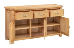Buttercup Farm Bologna 3 Door 3 Drawer Sideboard - L44 X W150 X H86 Cm - Oak - thumbnail 4