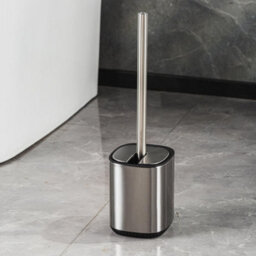 Showerdrape Echo Stainless Steel Satin Toilet Brush & Holder - thumbnail 1