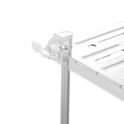 Darphe Open Layout 4 Tier Plastic Storage Cart With Towel Hooks And Wheels - thumbnail 5