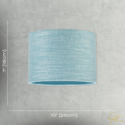 Happy Homewares Modern Bobbled And Textured Linen Lamp Shade In Light Duck Egg Blue - thumbnail 7