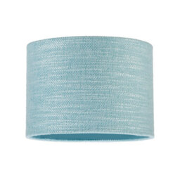 Happy Homewares Modern Bobbled And Textured Linen Lamp Shade In Light Duck Egg Blue