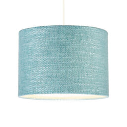 Happy Homewares Modern Bobbled And Textured Linen Lamp Shade In Light Duck Egg Blue - thumbnail 2