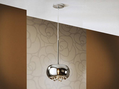 Luminosa Lighting Luminosa Argos Round Crystal Ceiling Pendant Chrome, Mirror, G9 - Uk Stock - image 1