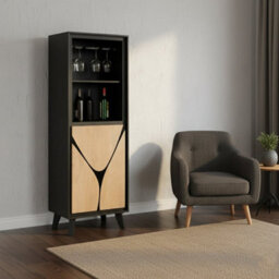 Dusk Mango Wood Drinks Cabinet/bookcase - thumbnail 1